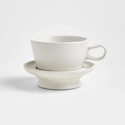 Jamesware 16-oz. White Stoneware Cup and Saucer