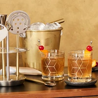 Stainless Steel Bar Tool Set with Gold Finish