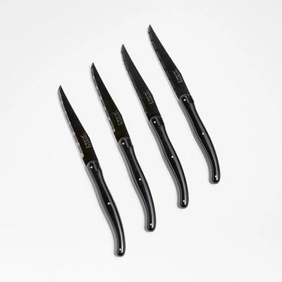 Jean Dubost Laguiole ® New Age Black Steak Knives, Set of 4