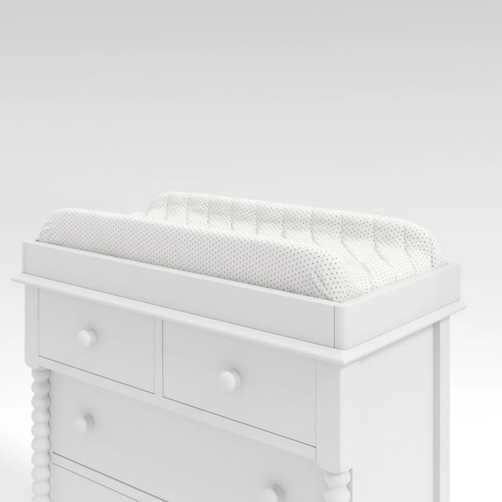White Wood Baby Changing Table Topper