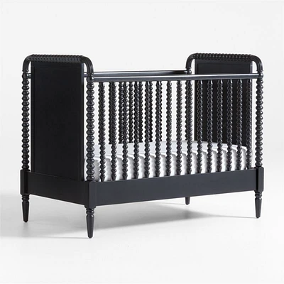 Jenny Lind Heirloom Black Wood Convertible Baby Crib with Toddler Rail