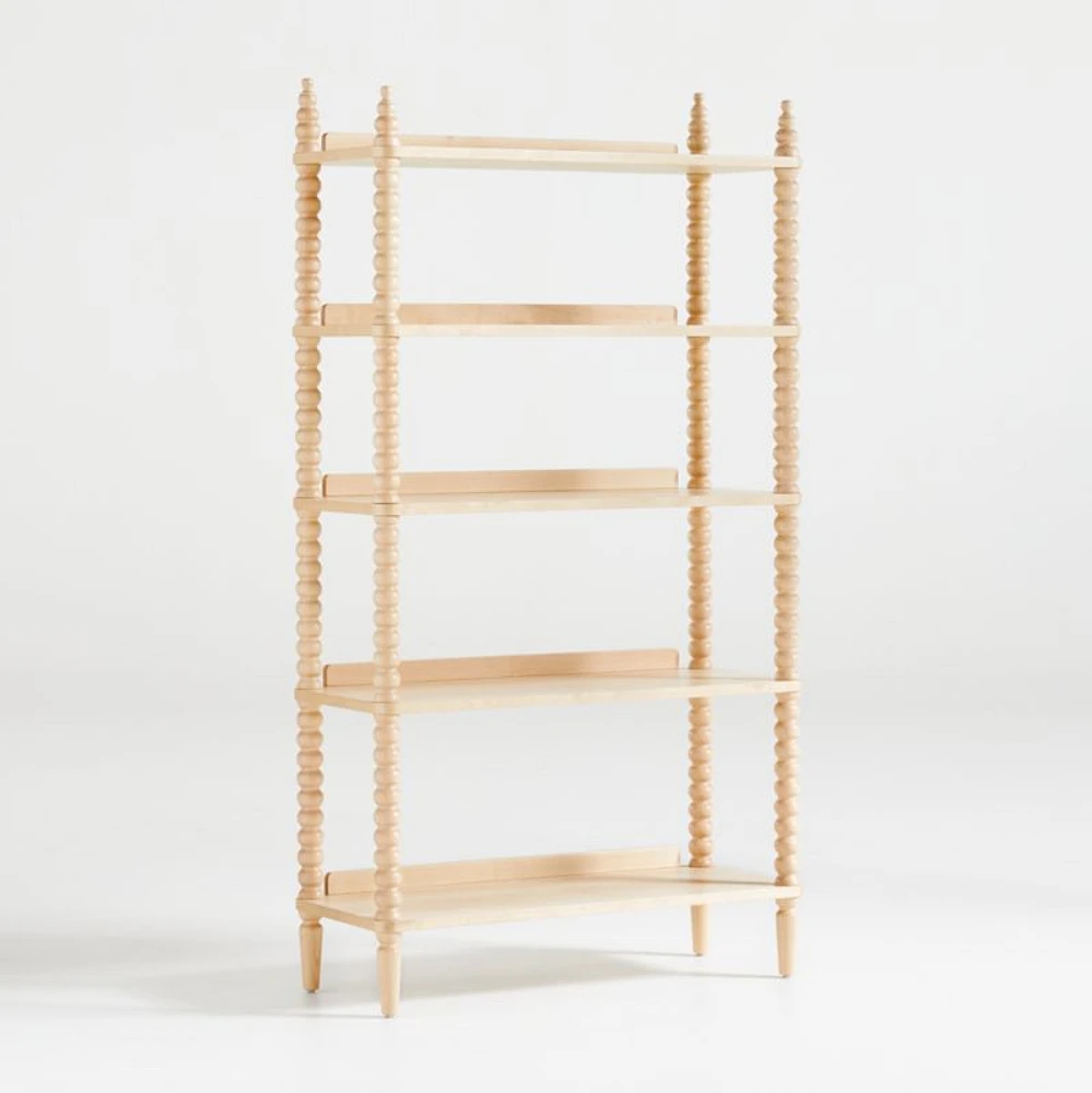Jenny Lind Maple Wood Spindle 5-Shelf Bookcase