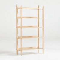 Jenny Lind Maple Wood Spindle 5-Shelf Bookcase