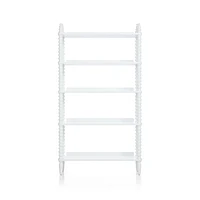 Jenny Lind White Wood Spindle 5-Shelf Bookcase