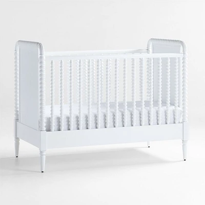 Jenny Lind Heirloom White Wood Convertible Baby Crib with Toddler Bed Rail