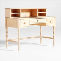 Jenny Lind Maple Wood Spindle 3-Drawer Kids Desk and Hutch