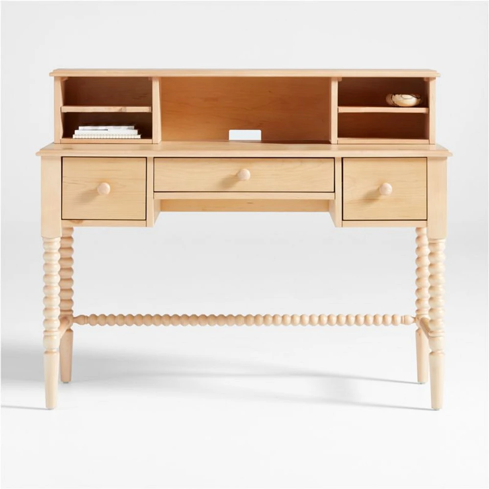 Jenny Lind Maple Wood Spindle 3-Drawer Kids Desk and Hutch
