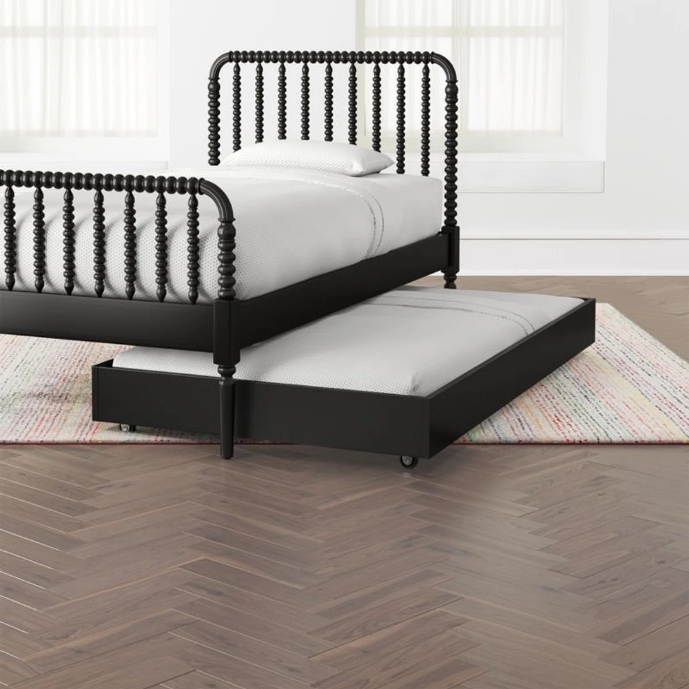 Black Twin Kids Trundle Bed