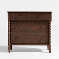 Jenny Lind Deep Brown Wood Narrow 4-Drawer Kids Dresser