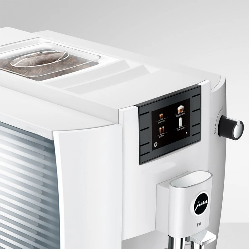 JURA ® E6 Piano White Espresso Machine