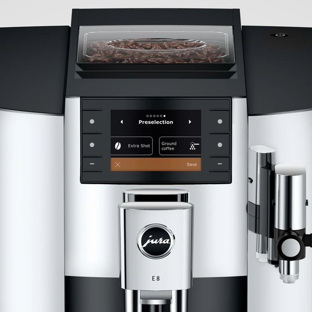 JURA ® E8 Automatic Espresso Machine in Chrome