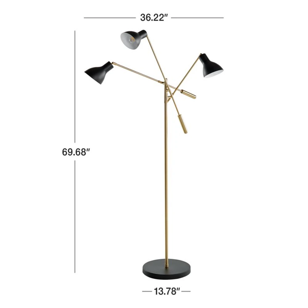 Kace Triple Head Floor Lamp