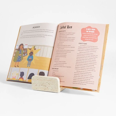 Kan Beige Travertine Cookbook Stand by Eric Adjepong