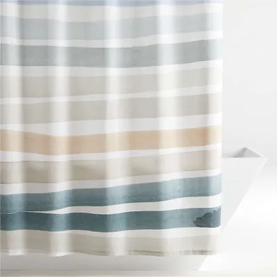 Kasura Stripe Watercolor Shower Curtain