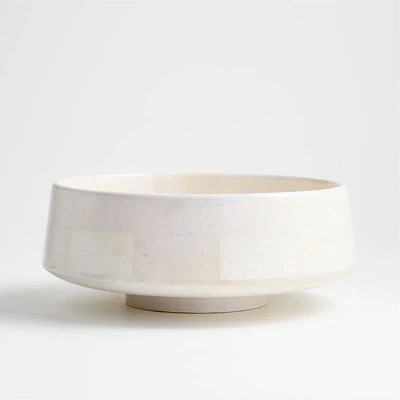 Katin White Wood Centerpiece Bowl