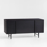 Kaufman 62" Black and Natural Wood Desk with File Drawer