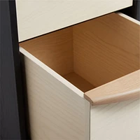 Kaufman 62" Black and Natural Wood Desk with File Drawer