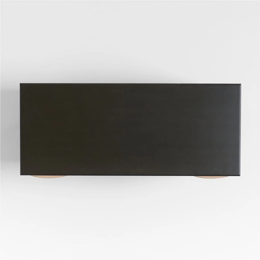 Kaufman 62" Black and Natural Wood Desk with File Drawer