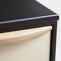 Kaufman 62" Black and Natural Wood Desk with File Drawer