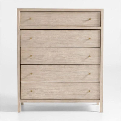 Keane Weathered Natural Solid Wood 5-Drawer Chest