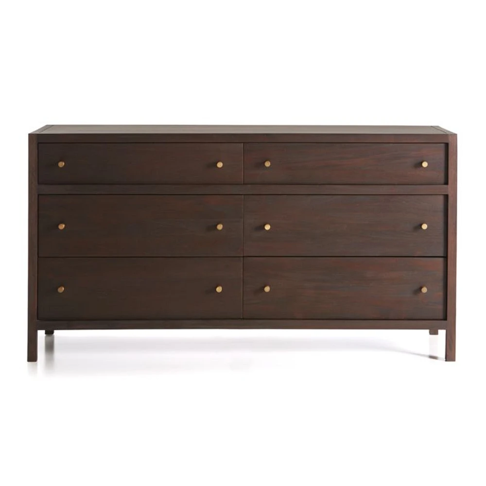 Keane Espresso Wood 6-Drawer Dresser