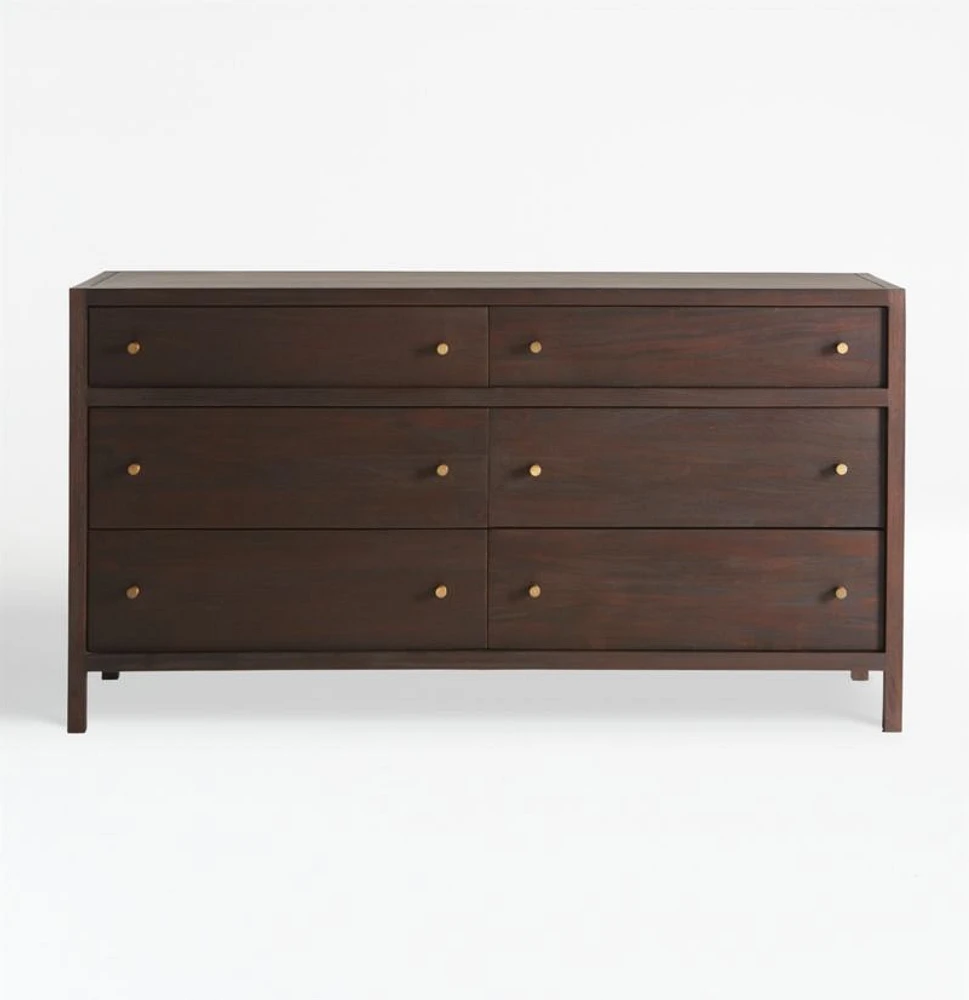 Keane Espresso Wood 6-Drawer Dresser