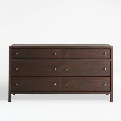 Keane Espresso Wood 6-Drawer Dresser