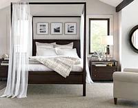 Keane Espresso Wood Queen Canopy Bed
