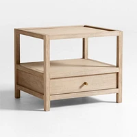 Keane Large Weathered Natural Wood Storage End Table, Set of 2