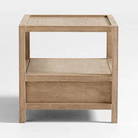 Keane Large Weathered Natural Wood Storage End Table, Set of 2