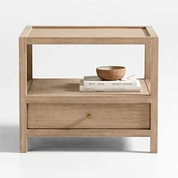 Keane Large Weathered Natural Wood Storage End Table, Set of 2