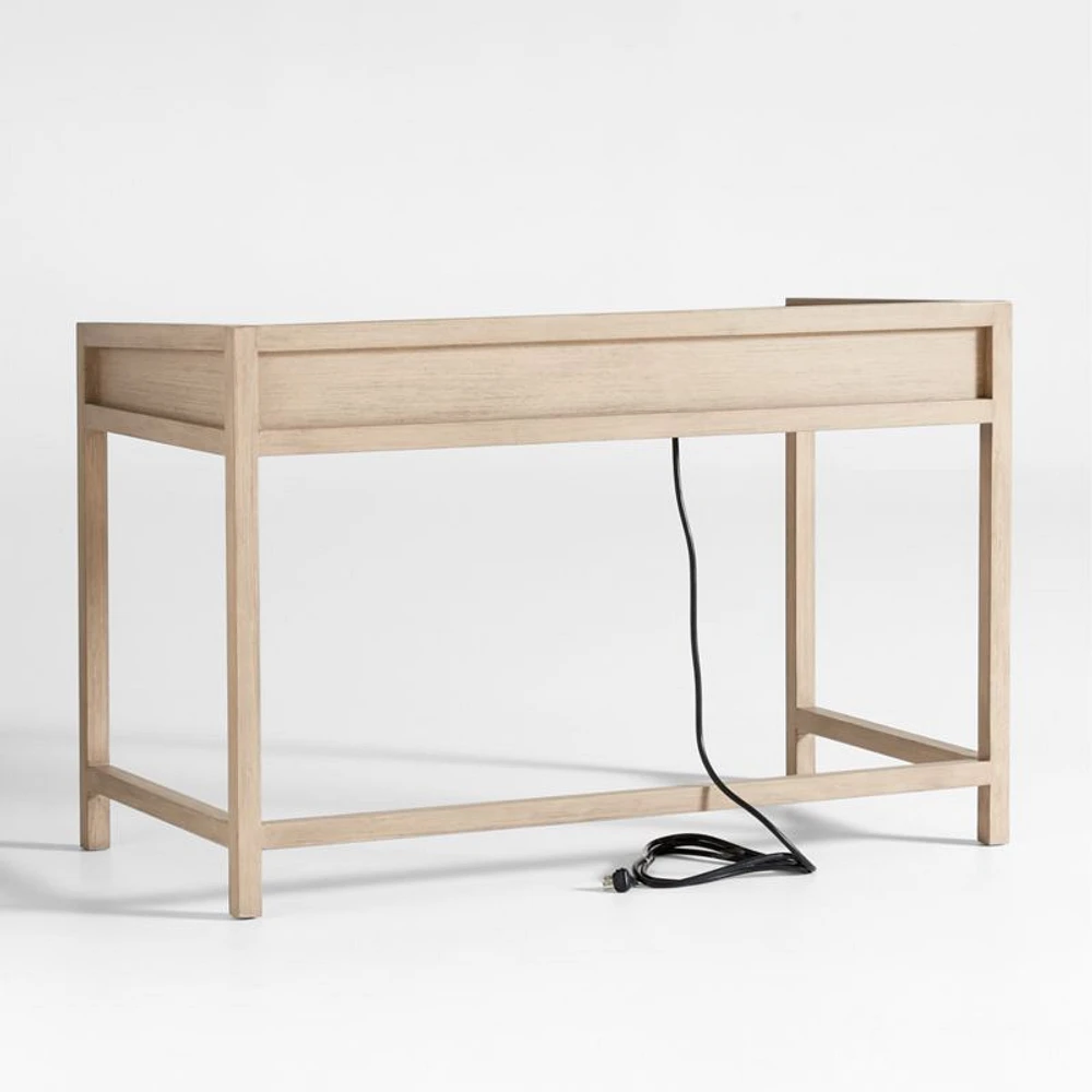 Keane 48" Weathered Natural Wood Desk with Outlets