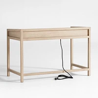 Keane 48" Weathered Natural Wood Desk with Outlets