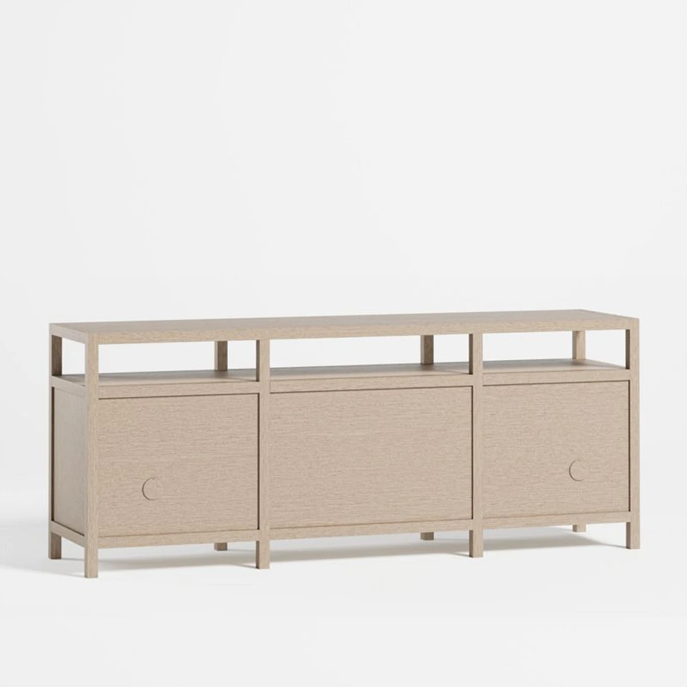 Keane 72" Weathered Natural Wood  Storage Media Console