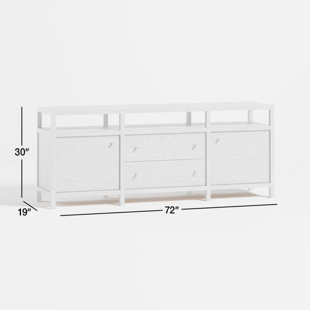 Keane 72" Weathered Natural Wood  Storage Media Console