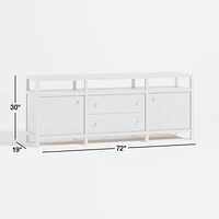 Keane 72" Weathered Natural Wood  Storage Media Console