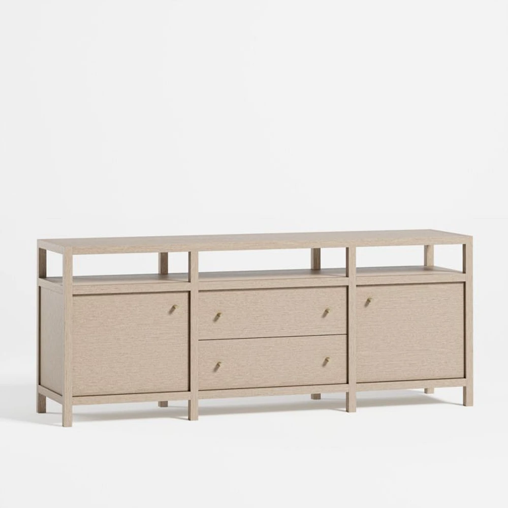 Keane 72" Weathered Natural Wood  Storage Media Console