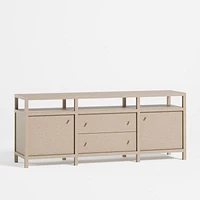 Keane 72" Weathered Natural Wood  Storage Media Console