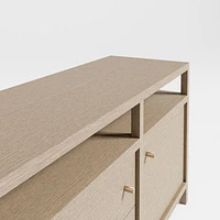 Keane 72" Weathered Natural Wood  Storage Media Console