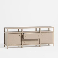 Keane 72" Weathered Natural Wood  Storage Media Console
