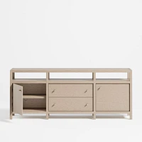 Keane 72" Weathered Natural Wood  Storage Media Console