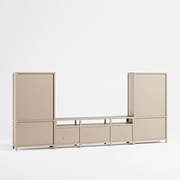 Keane 166" Weathered Natural Wood Media Console Set