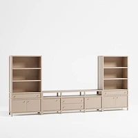 Keane 166" Weathered Natural Wood Media Console Set