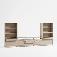 Keane 166" Weathered Natural Wood Media Console Set
