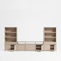 Keane 166" Weathered Natural Wood Media Console Set