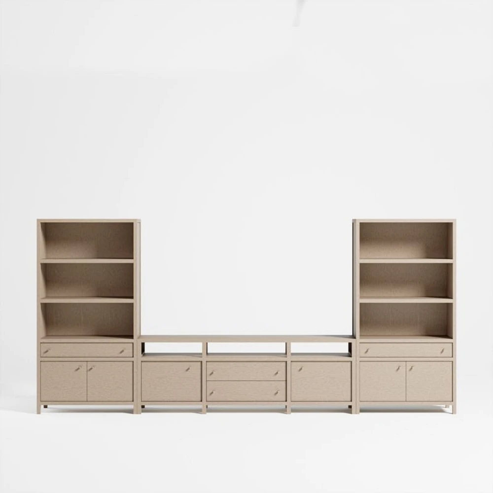 Keane 166" Weathered Natural Wood Media Console Set