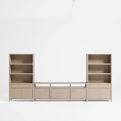 Keane 166" Weathered Natural Wood Media Console Set
