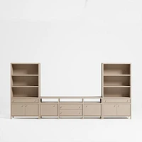 Keane 166" Weathered Natural Wood Media Console Set