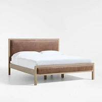 Keane Weathered Natural Wood and Leather King Bed