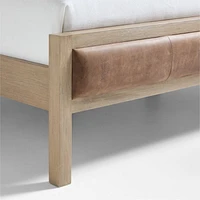Keane Weathered Natural Wood and Leather King Bed